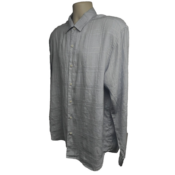Tommy Bahama Mens Light Blue Striped Linen Casual Button Up Shirt XL Lightweight - Picture 4 of 10